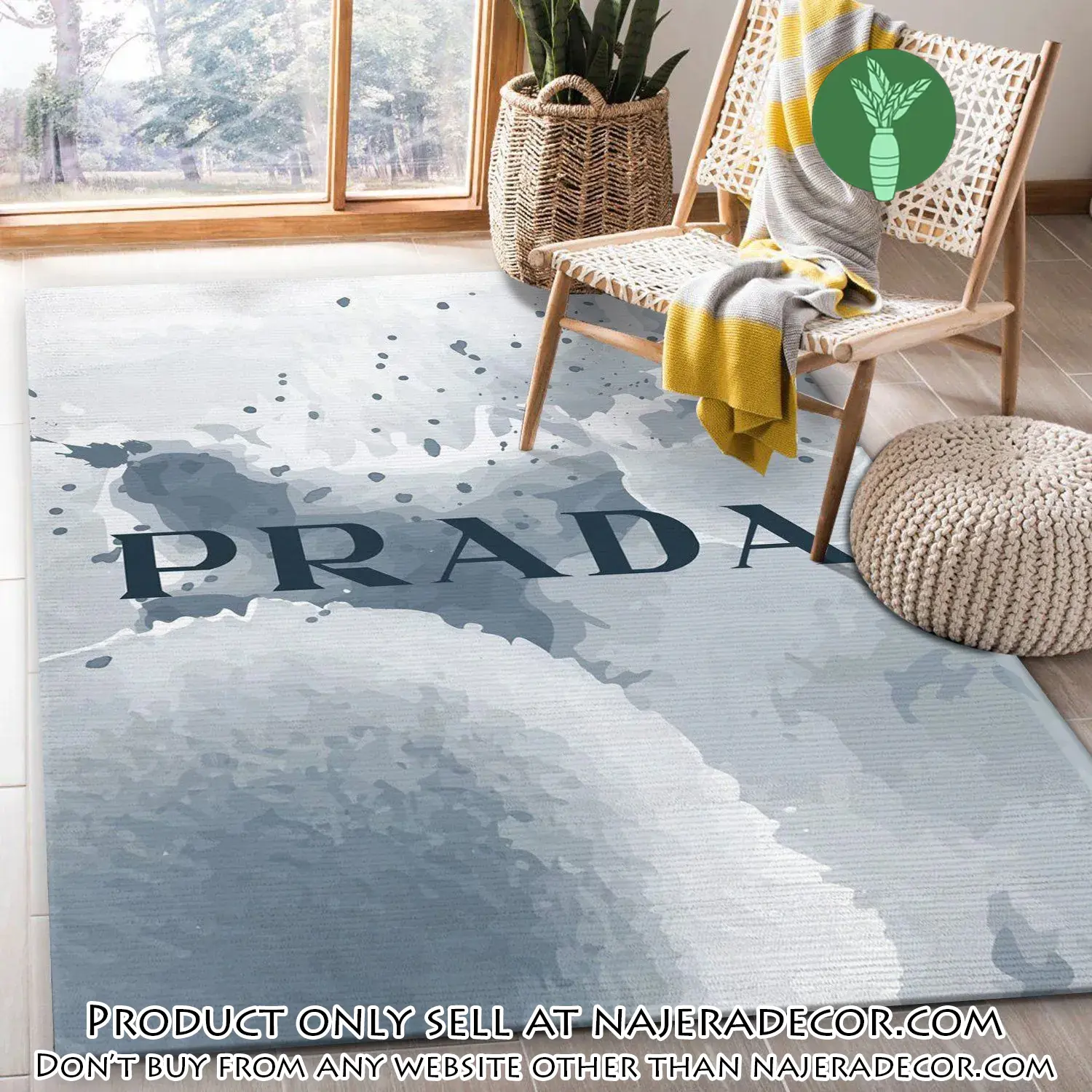 Prada area rug fashion brand rug christmas gift us decor njr2745541